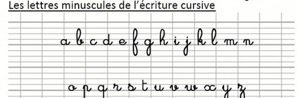 حروف الفرنسية بخط اليد cursive 