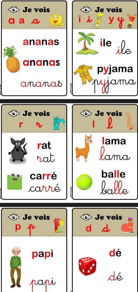 حروف الفرنسية مع الصور 